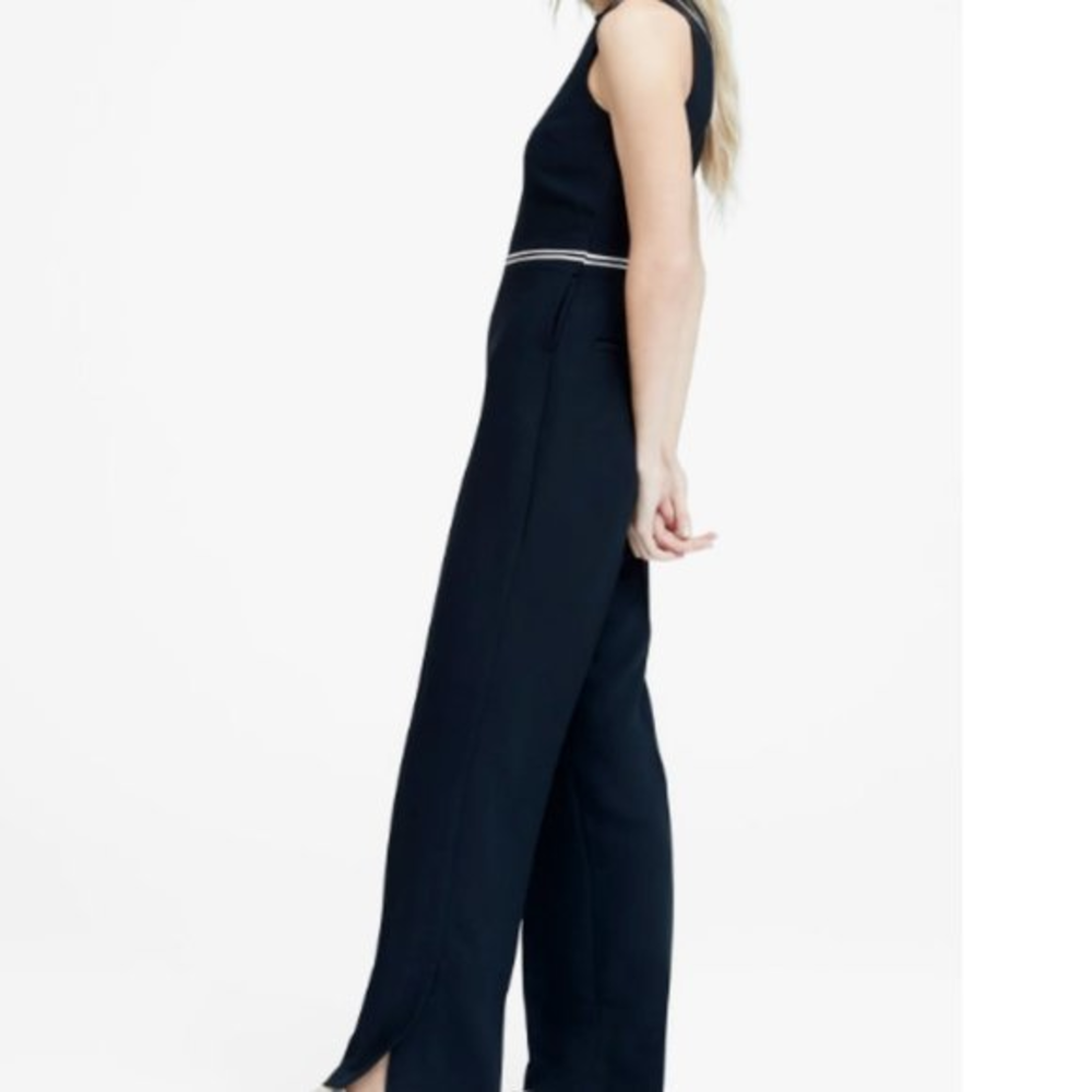 Banana Republic navy blue wide leg jumpsuit size 12 NWT